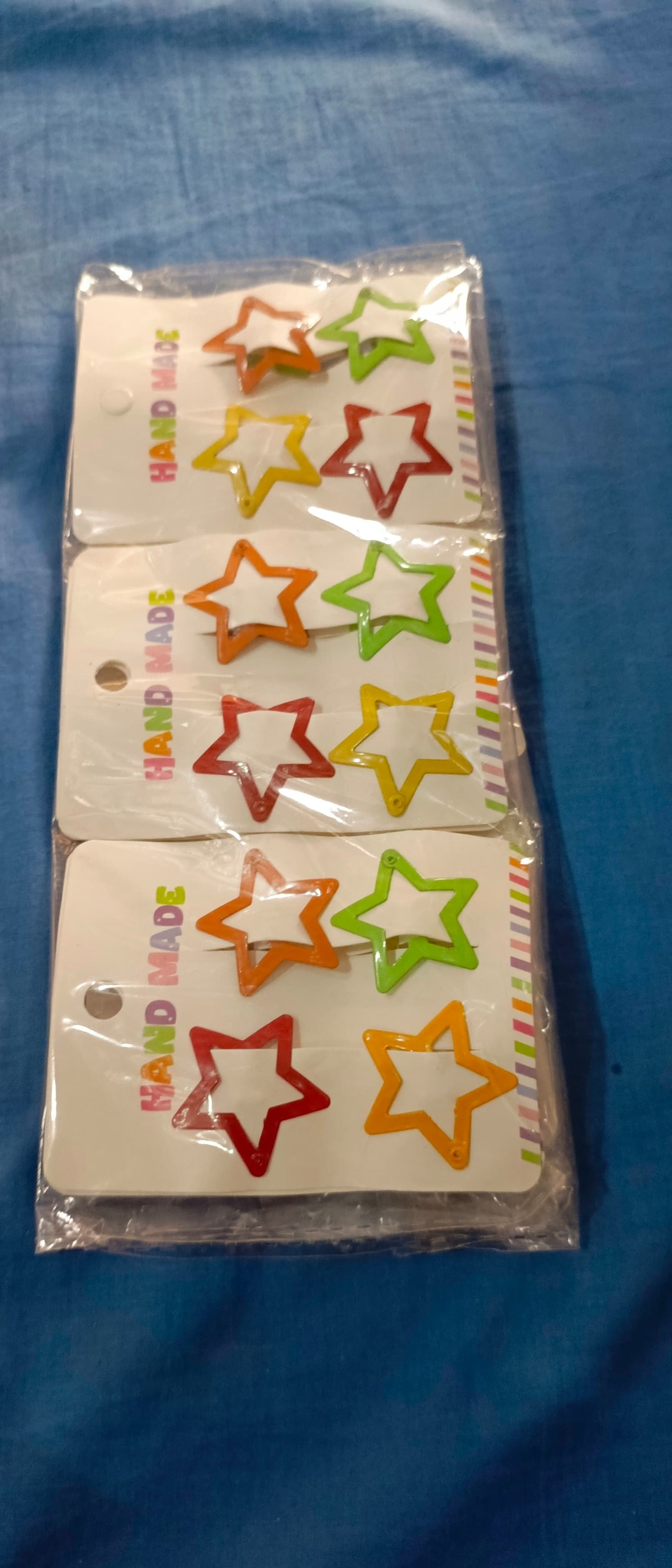 4 PC star pins for girls/Korean hair star pins /candy colors pins